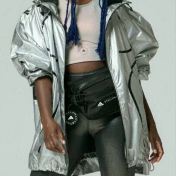 Stella McCartney TruePace Metallic silver Running Jacket L - Picture 1 of 12